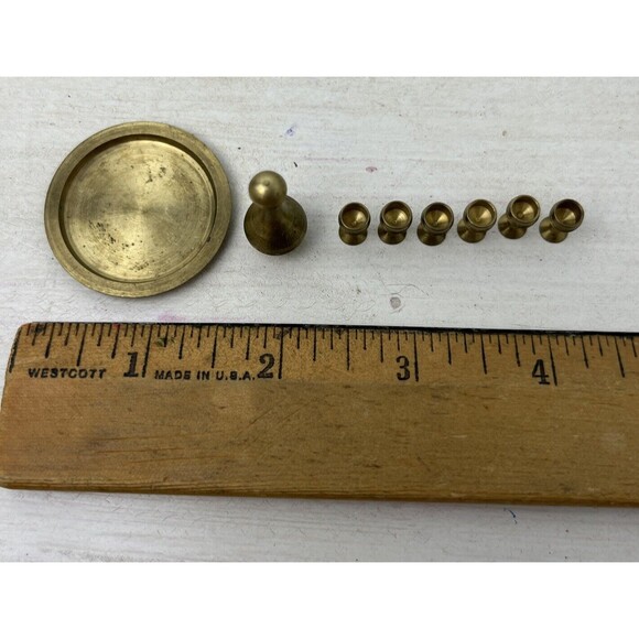 Dollhouse Miniature 8 pc Brass Wine Set, Tray Rare Vtg Goblets & Decanter - Picture 5 of 6